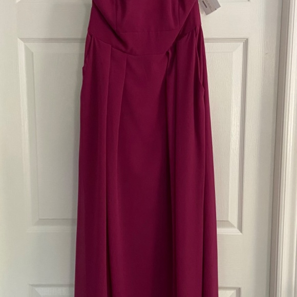 Pleated Skirt Crepe Maxi Dress with Pockets - size 12 - Picture 7 of 7